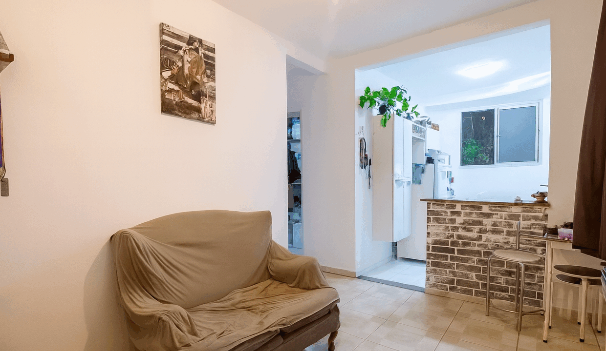 Sala simples com cozinha integrada